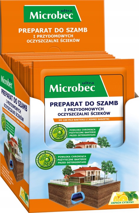 MICROBEC ULTRA preparat do szamb w saszetkach, zapach cytryny 25g x 18