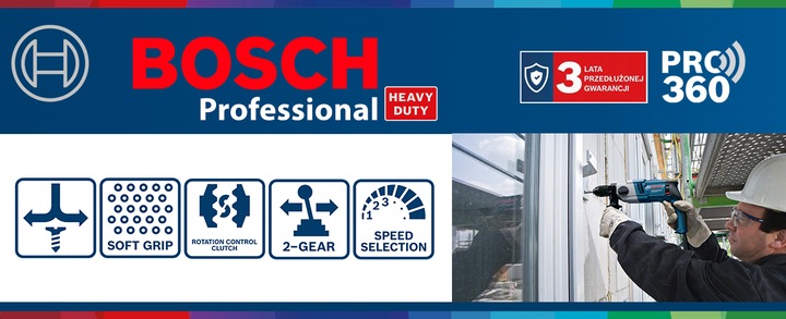 WIERTARKA UDAROWA BOSCH GSB 18-2 RE 800W + WALIZKA