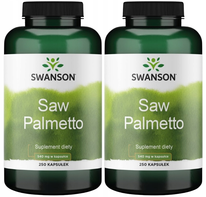 2 x Swanson Saw Palmetto 540mg 250 kaps Testosteron Wzmacnia układ moczowy