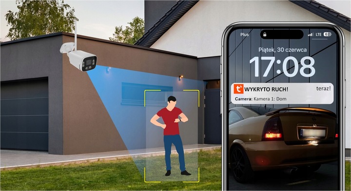 BEZPRZEWODOWA KAMERA WIFI ZEWNĘTRZNA 4Mpx TUBA APLIKACJA TUYA DVS TUBOWA