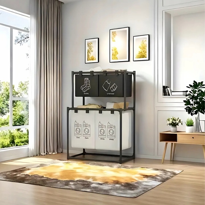 KOSZ NA PRANIE BIELIZNĘ POJEMNIK DUŻY DO PRANIA SKŁADANY WOREK