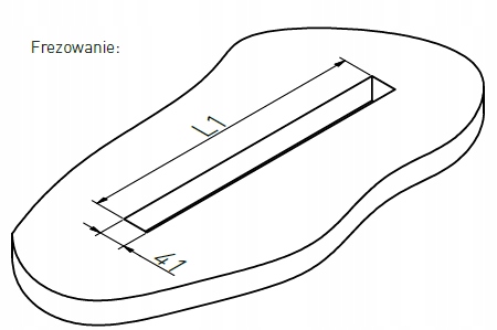 GTV Przepust kablowy przelotka na kable 51 x 180 mm czarny mat