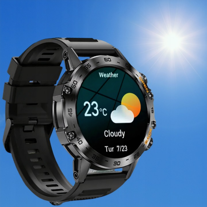 ZEGAREK SMARTWATCH MĘSKI 360x360 ROZMOWY MENU PL
