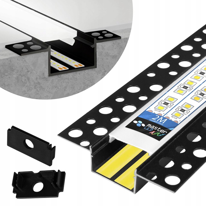 Profil LED Aluminiowy Do Płyt GK Gipsowych 20mm Wpuszczany Regips 2m