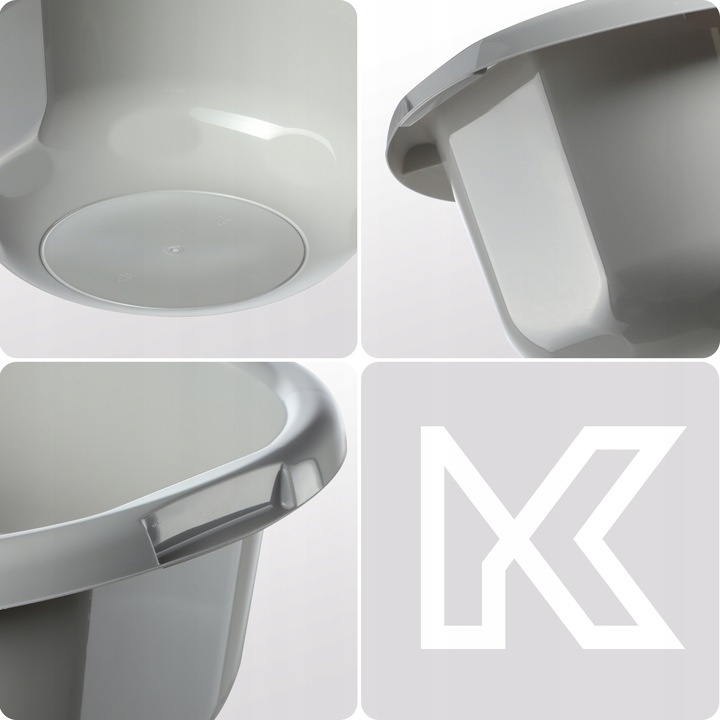 MISKA PLASTIKOWA NA PRANIE 30L DUŻA MIEDNICA OKRĄGŁA SOLIDNA SZARA