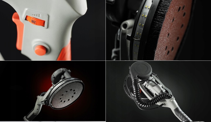 SZLIFIERKA ŻYRAFA majster PRO Polska ŚCIAN TYNKÓW LED TORBA 2000W