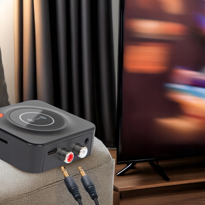 TRANSMITER ODBIORNIK BLUETOOTH ADAPTER DO WIEŻY 5.3 NFC RCA AUX SD