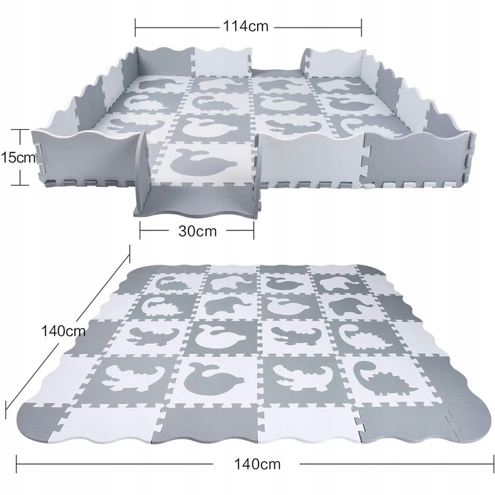 GRUBA MATA EDUKACYJNA puzzle PIANKOWE XXL KOJEC