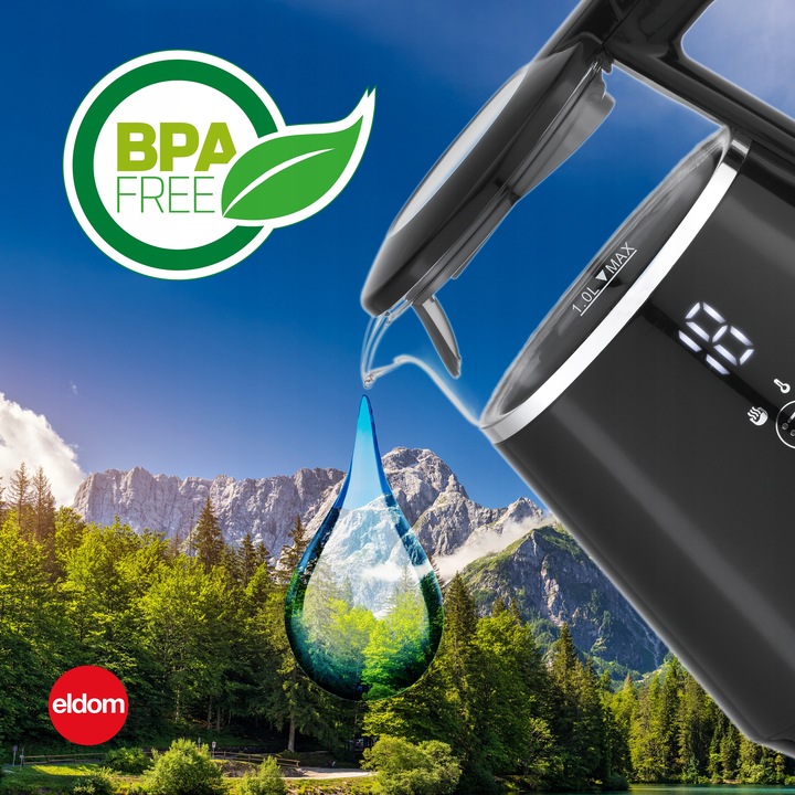 CZAJNIK ELEKTRYCZNY BEZPRZEWODOWY SZKLANY 1L PANEL DOTYKOWY 1100W