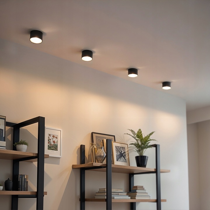 Oprawa Natynkowa Halogenowa Tuba LED Sufitowa Na Żarówkę GX53 Czarna