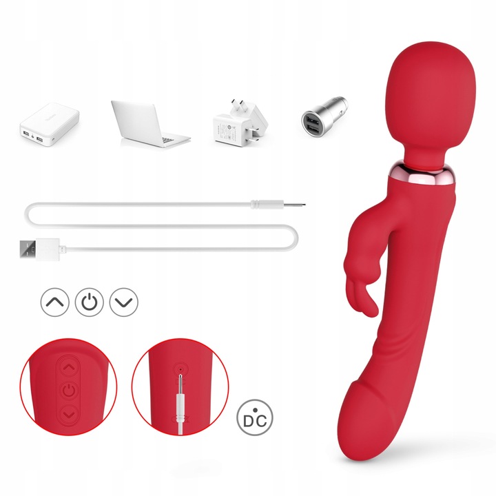 WIBRATOR KRÓLICZEK 3W1 PUNKTU G DAMSKI DWA SILNIKI MASAŻER DWUSTRONNY