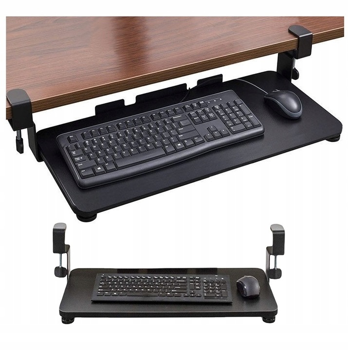 PÓŁKA POD KLAWIATURĘ SZUFLADA PODSTAWKA WYSUWANA ZACISKOWA NA BIURKO