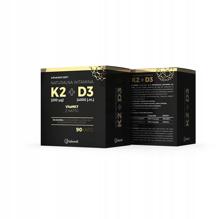Laborell K2 200mg + D3 4000j.m. NATURALNA WITAMINA