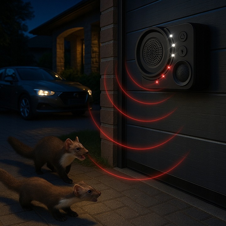 ODSTRASZACZ GRYZONI KUNY MYSZY MOCNY CZUJNIK RUCHU RIWALL RSK-01