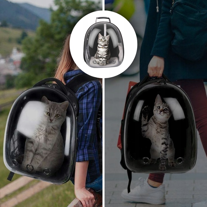 PLECAK DLA KOTA PSA TRANSPORTER PRZEZROCZYSTY WENTYLOWANY NA PSA NA KOTA