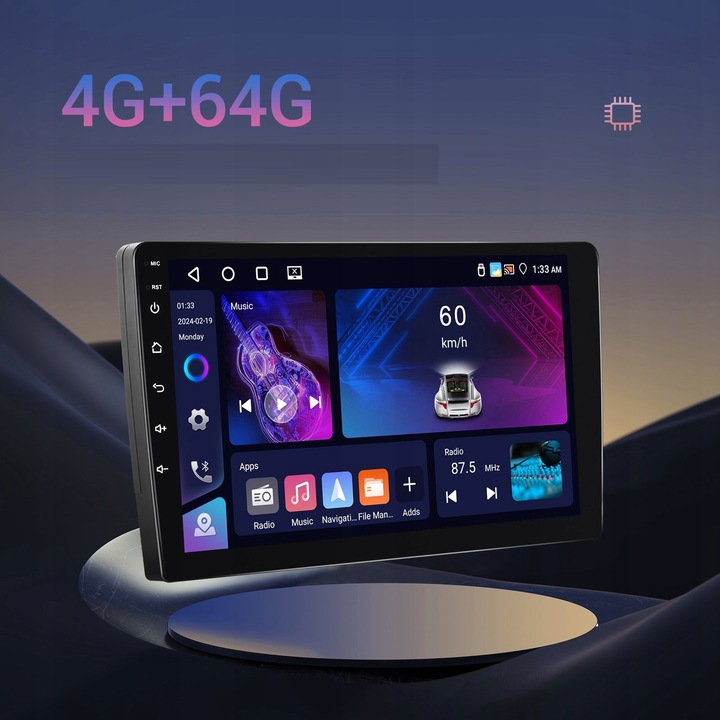 RADIO SAMOCHODOWE 2 DIN ANDROID AUTO CARPLAY 4GB/64GB ANDROID 13 RDS