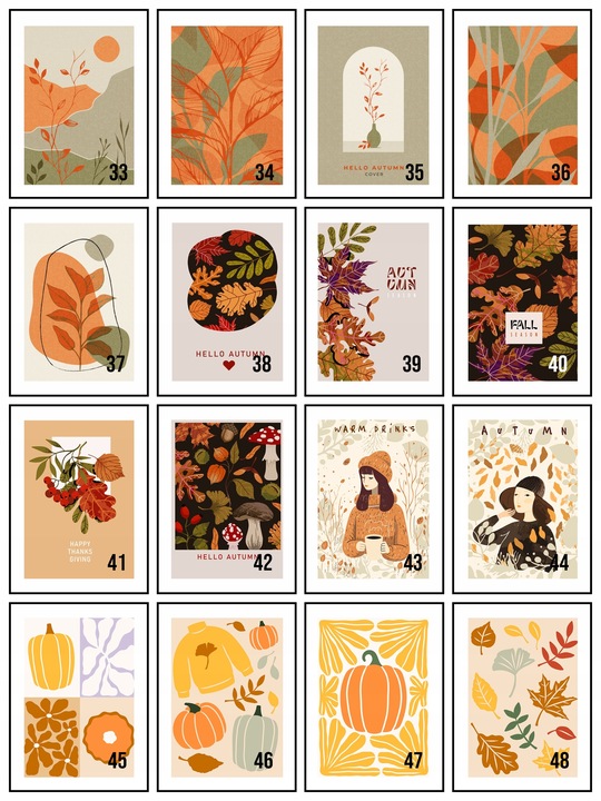 Obraz 30x40 Jesień Jesienne DUŻO WZORÓW plakaty dekoracja do salonu