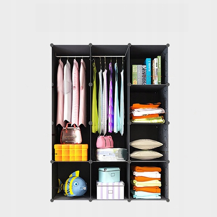 DUŻA SZAFA MODUŁOWA REGAŁ GARDEROBA 12X SZAFKA POJEMNA NA UBRANIA