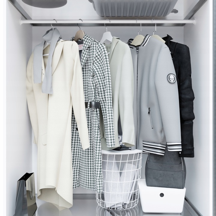 DRĄŻEK NA UBRANIA DO SZAFY 2X UCHWYTY DO GARDEROBY Fi 25MM 148 cm