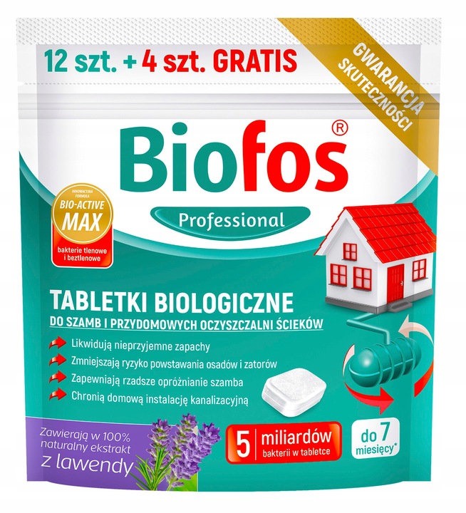 BIOFOS TABLETKI BIOLOGICZNE BAKTERIE DO OCZYSZCZALNI PRZYDOMOWEJ