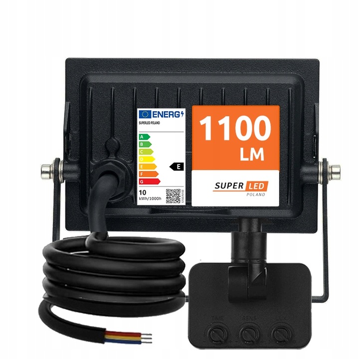 Halogen Naświetlacz LED 10W 1100 lm IP65 czujnik ruchu SUPER MOCNY