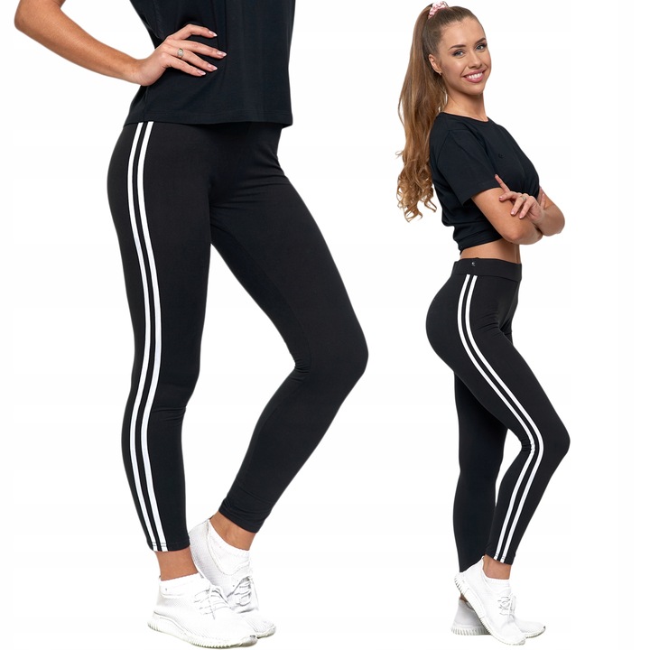 Moraj Legginsy długie z Lampasem Mocno Kryjące 1200-016 Czarne S/M