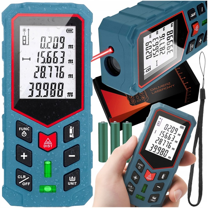 DALMIERZ LASEROWY POZIOMICA MIERNIK ODLEGŁOŚCI CYFROWY KĄTOMIERZ