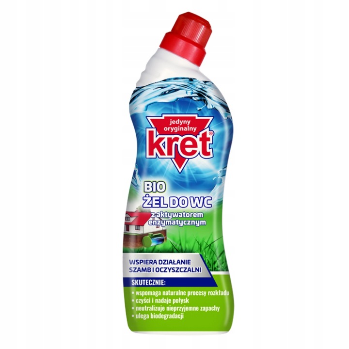 KRET BIO płyn żel do WC Toalet Wspiera Działanie Szamba Oczyszczalni 6x750