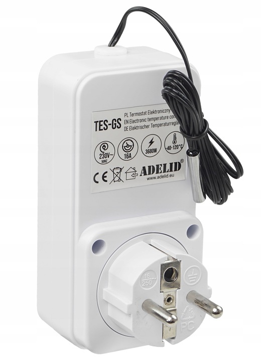 TERMOSTAT TIMER CYFROWY REGULATOR TEMPERATURY GNIAZDO SIECI 230V max. 3680W