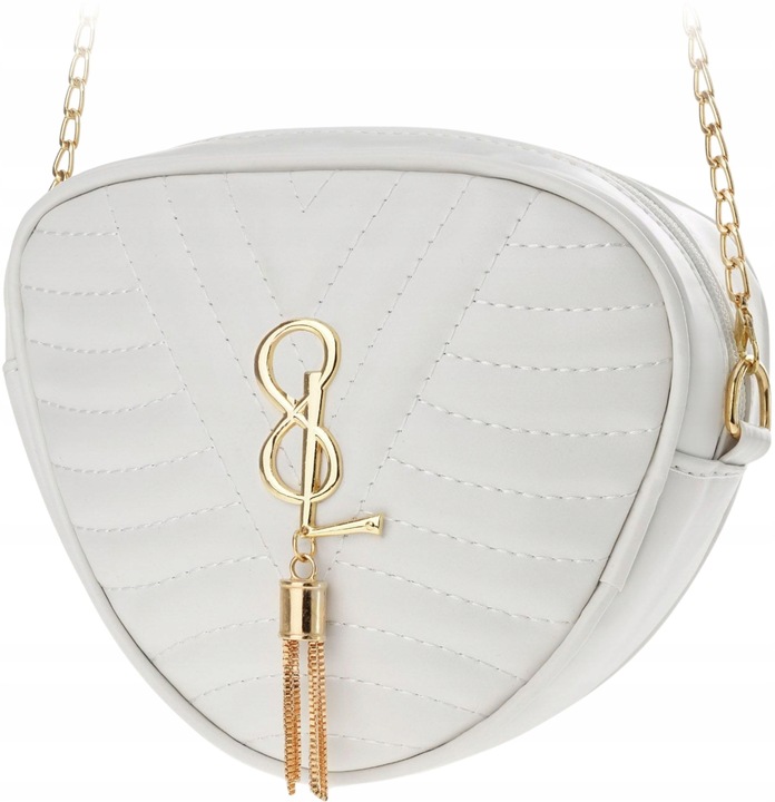 Torebka Elegancka Listonoszka Torebeczka Pikowana Z Łańcuszkiem Breloczkiem