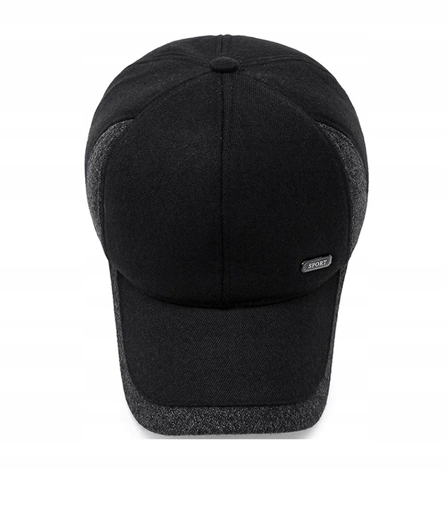 CZAPKA ZIMOWA MĘSKA Z DASZKIEM CIEPŁA CHOWANE NAUSZNIKI NA ZIMĘ MODNA