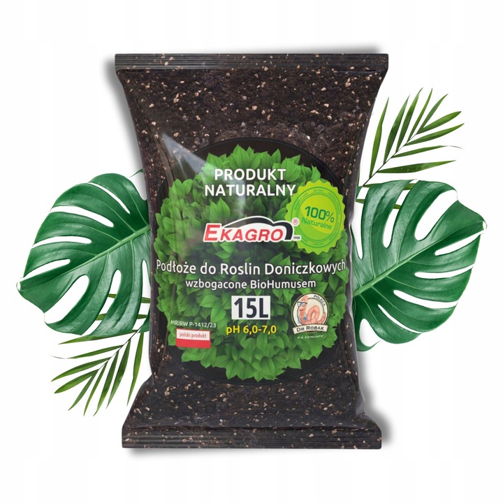 Ziemia Podłoże do Roślin Doniczkowych Zielonych Kwiatów z humusem 15L