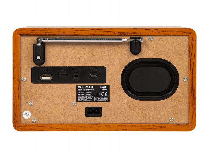 RADIO KUCHENNE RETRO PRZENOŚNE BLUETOOTH ZEGAR LCD FM ANTENA AUX USB-C