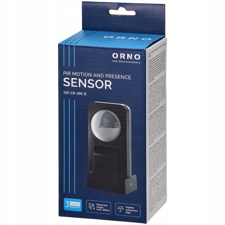 CZUJNIK RUCHU ZMIERZCHU ZEWNĘTRZNY LED CZUJKA REGULACJA 360 20M CZARNY