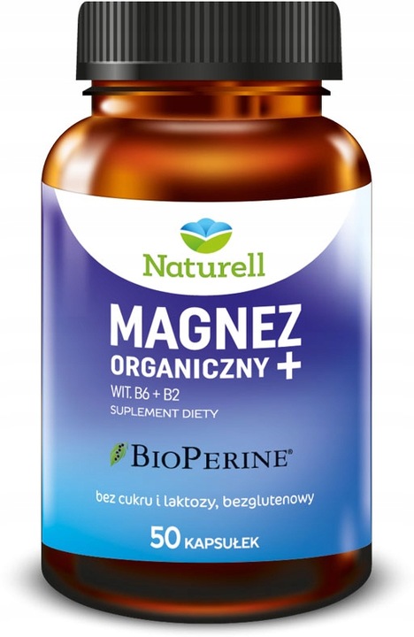 Naturell Magnez Organiczny Witamina B6 B2 50 kaps.