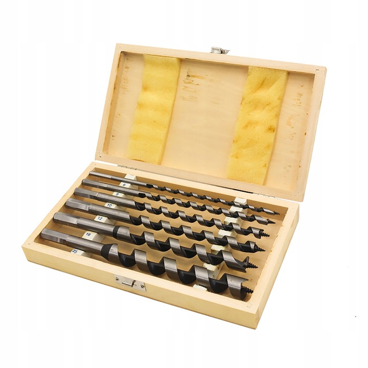 Wiertła do drewna 230MM zestaw wierteł 6-25 mm +box POLSKA MARKA na