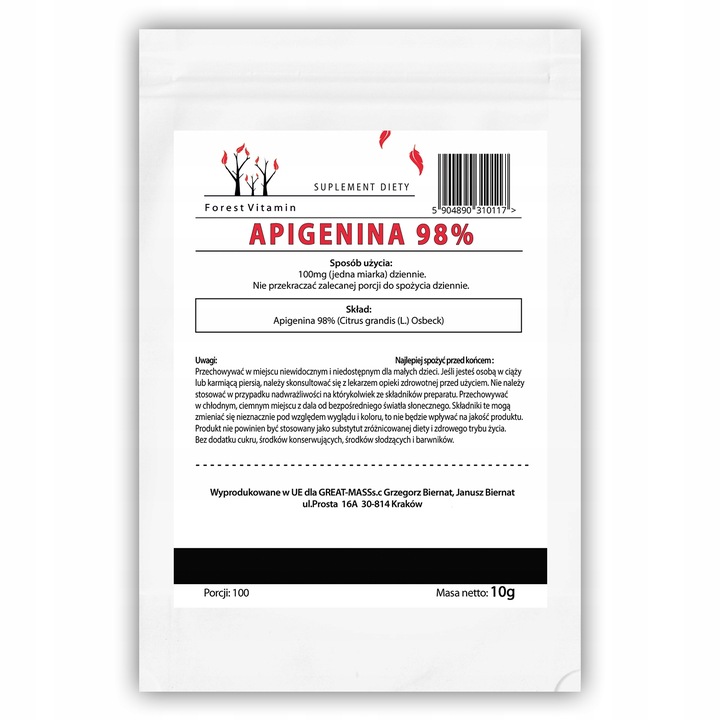APIGENINA 10g APIGENIN CZYSTA 98% ZDROWIE MOCNA