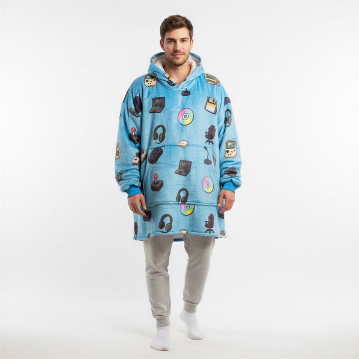 KOC BLUZA Gruba Kocobluza Oversize Futrzak XXL Męska Dla Chłopaka