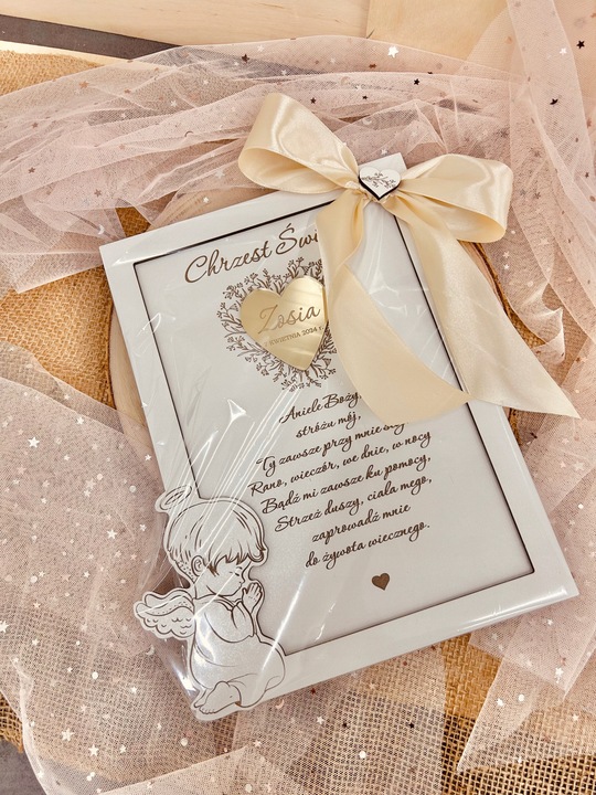 PAMIĄTKA CHRZTU ŚWIĘTEGO Z PERSONALIZACJĄ OBRAZEK + PUDEŁKO NA PIENIĄDZE