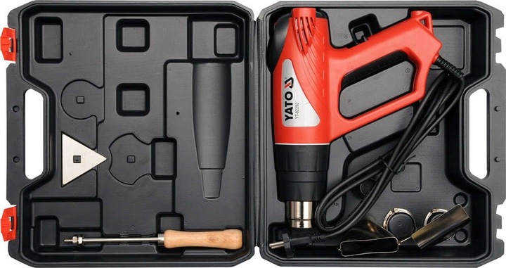 YATO OPALARKA ELEKTRYCZNA 2000W 50~550°c AKCESORIA WALIZKA LED + DYSZE