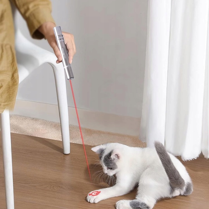 Laser dla kota Wskaźnik laserowy dla kota USB 3w1 latarka UV