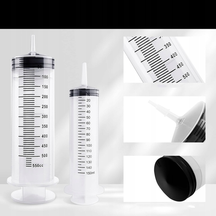 STRZYKAWKA 500ML, STRZYKAWKA Z WĘŻEM, DO LABORATORIÓW NAUKOWYCH, BEZ IGŁY