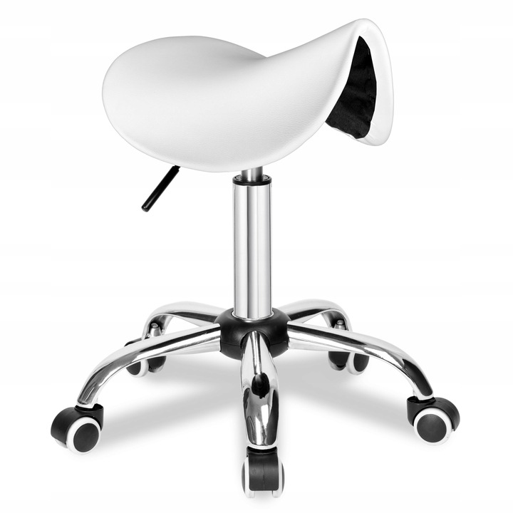 STOŁEK KOSMETYCZNY TABORET FRYZJERSKI NA KÓŁKACH REGULOWANY OBROTOWY