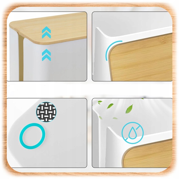 ORGANIZER NA KABLE POJEMNIK PUDEŁKO LISTWE KABLI PRZEWODY DREWNIANA