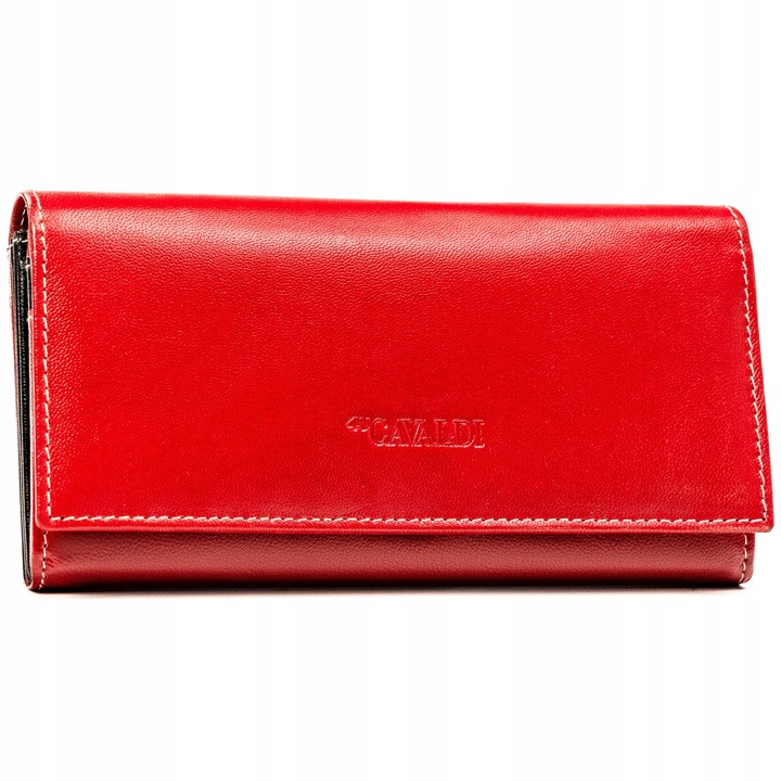Damski portfel skórzany portmonetka RFID STOP duży pojemny Cavaldi