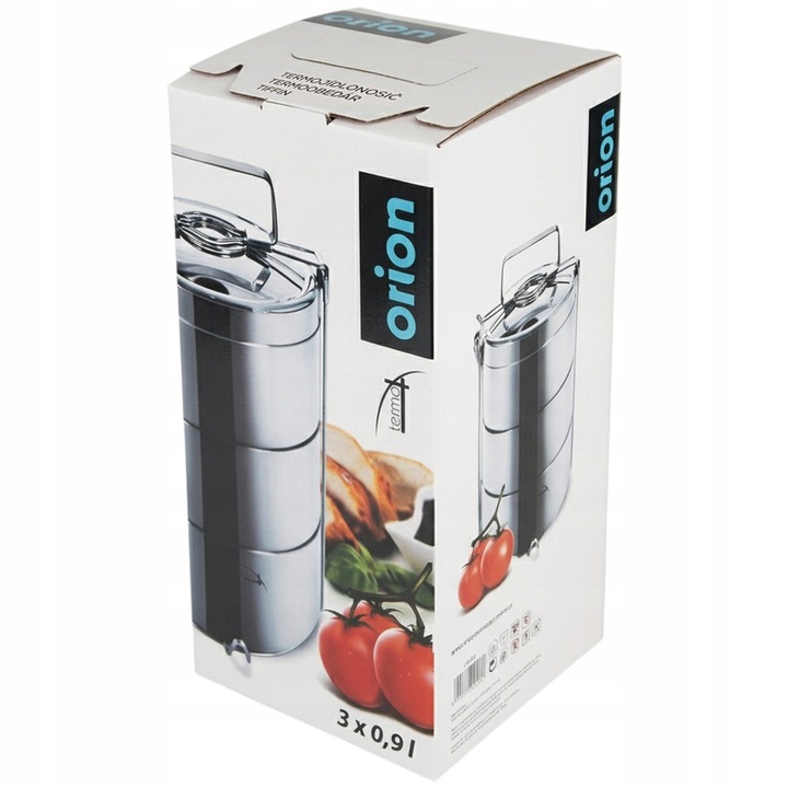 Menażka 3-POZIOMOWA piętrowa termiczna termos przenoszenia żywności obiadów