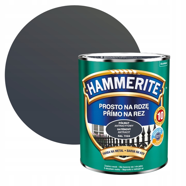 HAMMERITE NA RDZĘ 0,7L ANTRACYT PÓŁMAT
