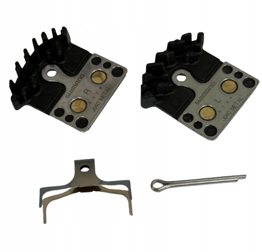 Klocki hamulcowe Shimano J04C metaliczne (L+P) z zawleczką i sprężyną
