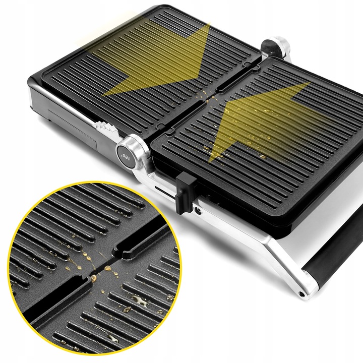 Grill elektryczny Opiekacz do panini Yoer 2000W + Programator czasu i