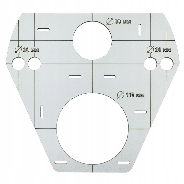 Szablon wzornik znacznik otworów stelaż geberit WC noVa TEMPLATE SENDI